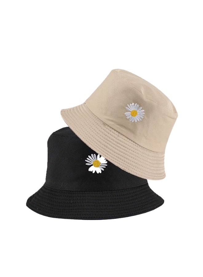 قبعة برميلية للجنسين، قابلة للارتداء من الجانبين، قبعة مطرزة، قبعة صيفية للسفر والشاطئ، قبعة قابلة للطي للاستخدام في الهواء الطلق - Image 2